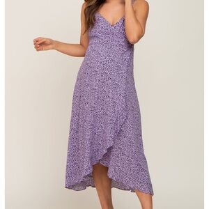 Purple Asymmetrical Smocked Sundress for Wedding Guest